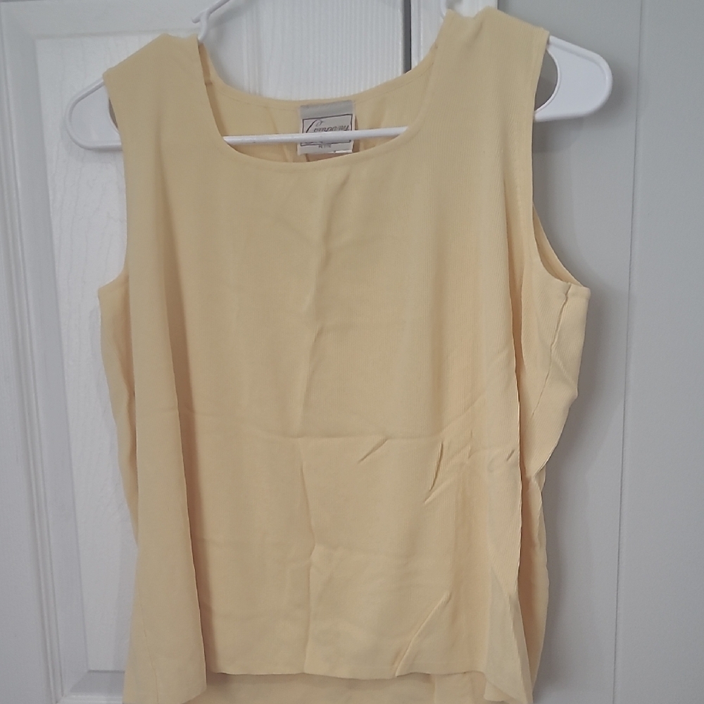 Lands' End Women's Cream Sleeveless Top